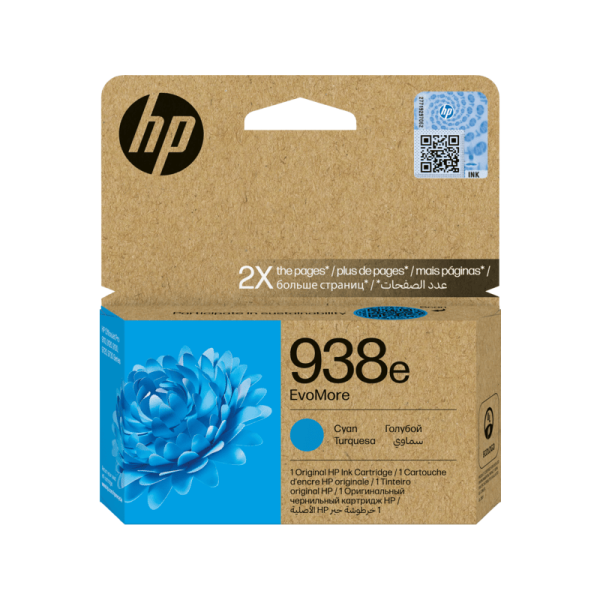 Cartouche d’encre authentique Cyan EvoMore HP 938e