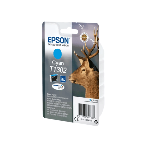 Cartouche Jet D'encre Originale cyan Ultra Cerf Epson T1302 (C13T13024012)