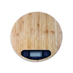 Balance de cuisine numérique en bois de bambou - 5 kg