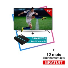 Pack Promo Téléviseur Saba 40 Pouces FHD + Box TV Android Sambox 55 IPTV d'usine