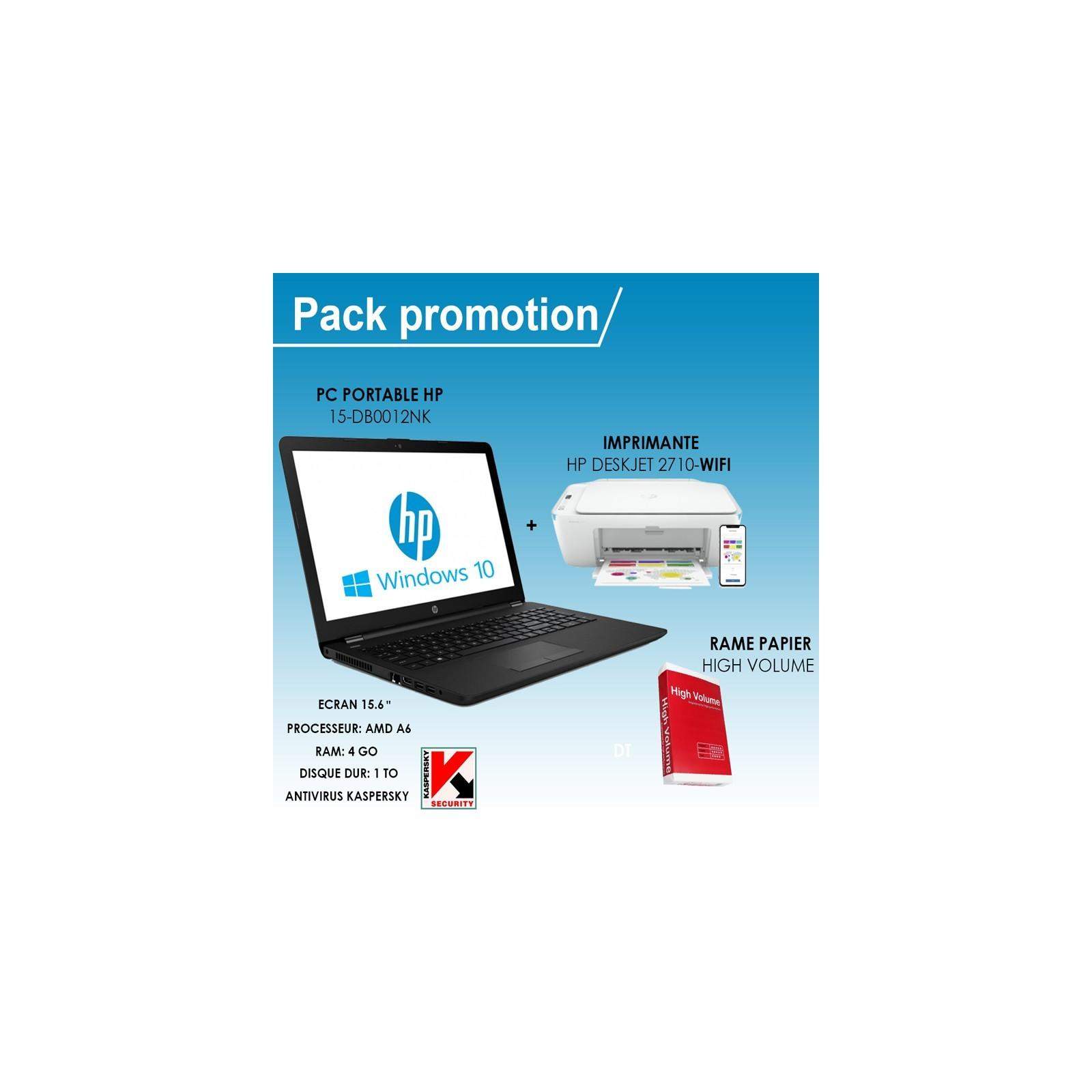 Pack Promo Pc Hp + Imprimante Hp 2710 + Kaspersky Internet 2021 et Rame Papier Gratuit Pack Promo Pc Hp + Imprimante Hp 2710 + Kaspersky Internet 2021 et Rame Papier Gratuit
