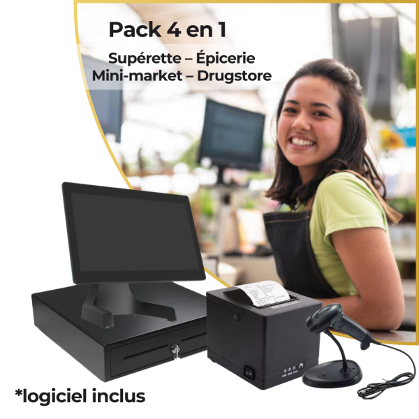 Pack caisse tactile Point de vente P2C G-250 pour Superette, Epiceirie