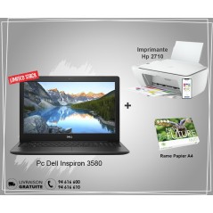 Pack Promo Pc Dell Inspiron 3580 + Imprimante Hp DeskJet 2710 + Rame Papier