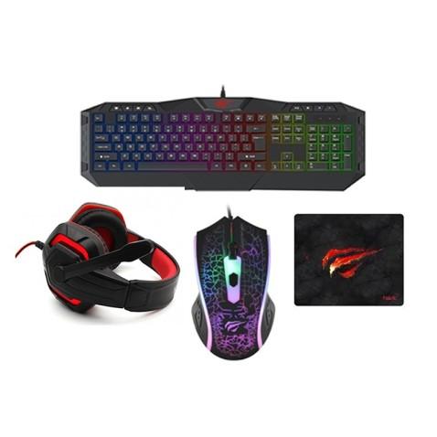 Pack Gamer HAVIT 4en1 Clavier, Tapis, Souris et Casque