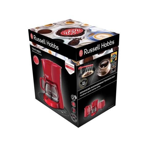 Russell Hobbs Textures Plus, machine à café électrique filtre 10 tasses Rouge