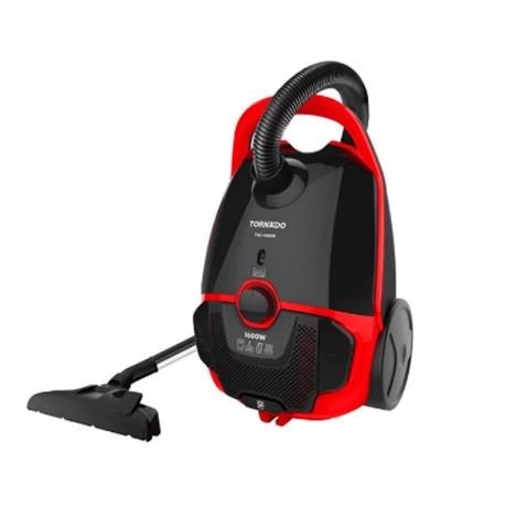 Tornado TVC-1600W, Aspirateur avec Sac en toile 1600 Watts en Rouge