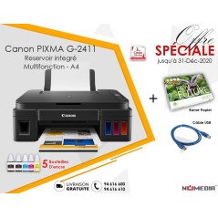 Pack Promo Imprimante Canon G2411 + Rame Papier + Câble USB