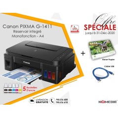 Pack Promo Imprimante Canon G1411 + Rame Papier + Câble USB