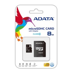 Adata AUSDH8GCL4, Carte mémoire micro SDHC 8GB Class 4 avec adaptateur