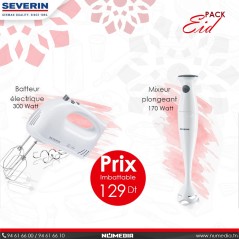 Pack Promo Des petits électro Severin Mixeur plongeant + Batteur électrique en Blanc