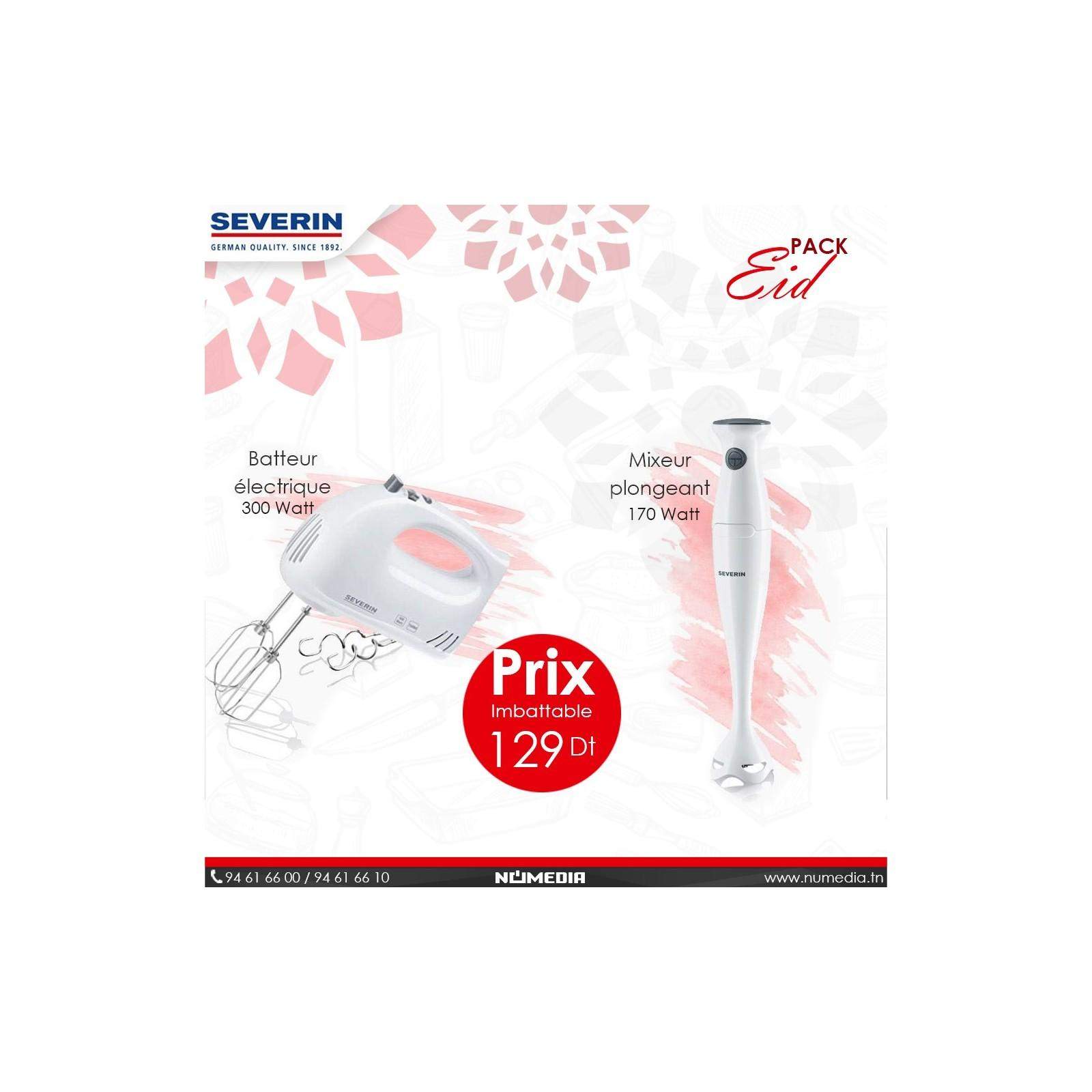 Pack Promo Des petits électro Severin Mixeur plongeant + Batteur électrique en Blanc Pack Promo Des petits électro Severin Mixeur plongeant + Batteur électrique en Blanc