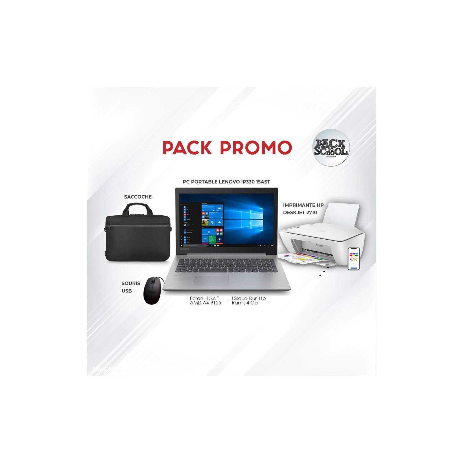 Pack Promo Pc Lenovo + Imprimante Hp 2710 + Saccoche + souris Pack Promo Pc Lenovo + Imprimante Hp 2710 + Saccoche + souris