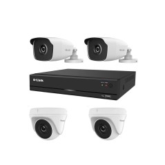 Kit Vidéosurveillance à 4 Caméras 2MP Hilook + DVR D-Link, ensemble complet