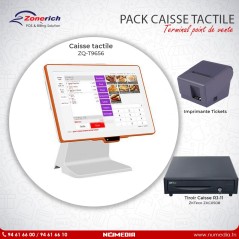 Pack Promo Caisse tactile ZQ-T9656 et Imprimante de Tickets de Zonerich, Tiroir caisse