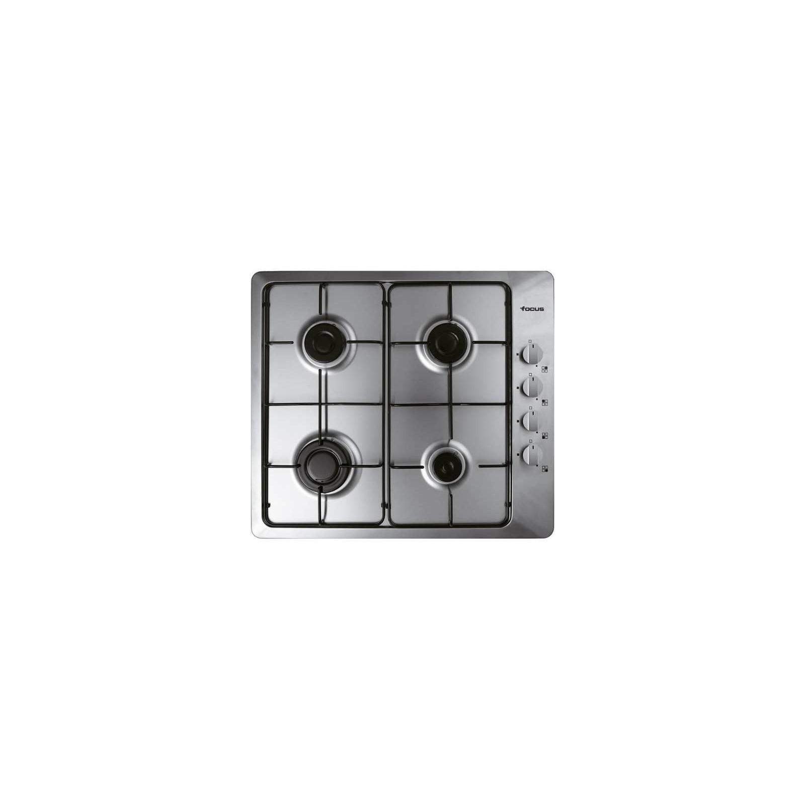 Focus F400X, Plaque de cuisson à Gaz 60 cm à Grilles et chapeaux émaillées Inox Focus F400X, Plaque de cuisson à Gaz 60 cm à Grilles et chapeaux émaillées Inox
