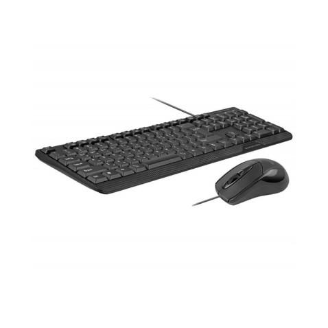 Promate COMBO-KM1, Ensemble Clavier et Souris Filaire USB en Noir