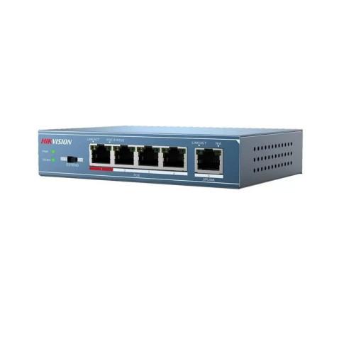 Hikvision DS-3E0106P-E/M, Switch de bureau 4 Ports POE 100 Mbps + 1 Port Ethernet 100 Mbps