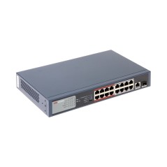 Hikvision DS-3E0318P-E/M, Switch de bureau 18 ports dont 16 ports PoE 250 Mètres