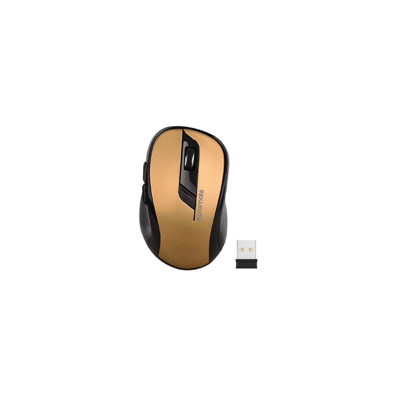 Promate CLIX-7GOLD, Souris Optique Sans fil 10m 2.4Ghz en Gold Promate CLIX-7GOLD, Souris Optique Sans fil 10m 2.4Ghz en Gold