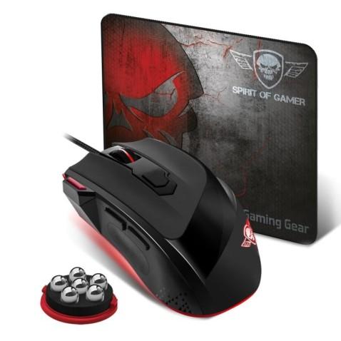 Pack Spirit Of Gamer Pro-M3 2en1 Souris filaire et Tapis en Rouge