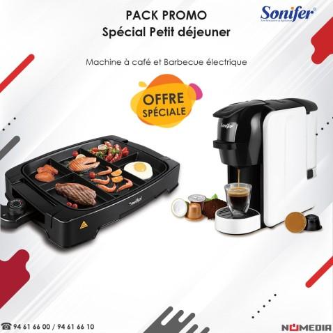 Pack Promo Spécial Petit déjeuner Machine à café et Barbecue électrique