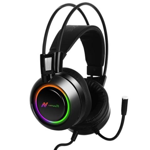 ABKONCORE Casque Gamer B780, USB Virtual 7.1 en Noir 