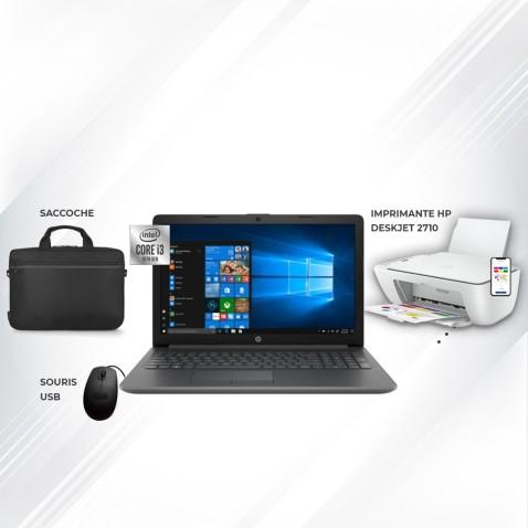 Pack Promo Pc Hp i3 11é Gén+ Imprimante Hp 2710 + Saccoche + souris 