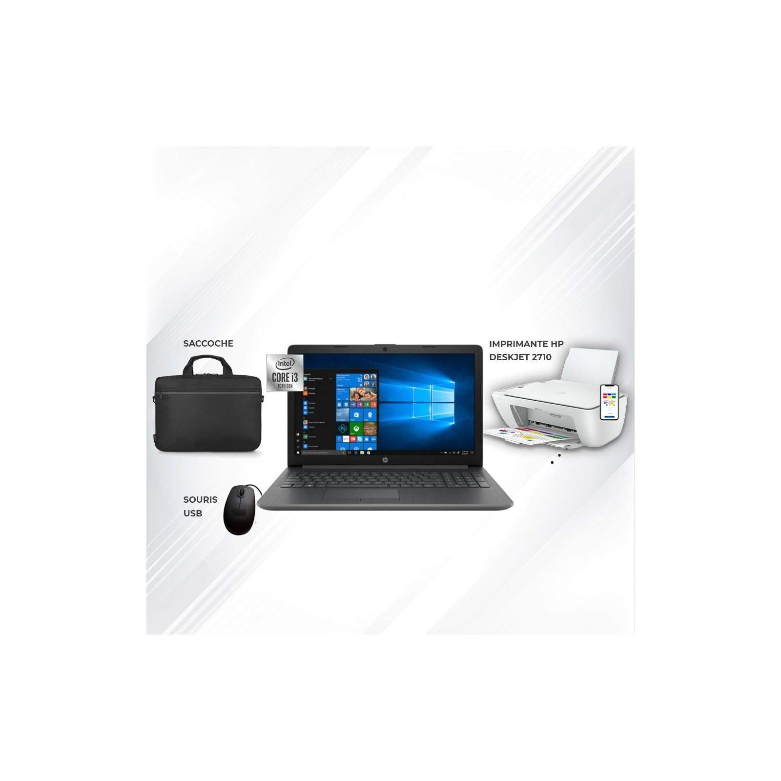 Pack Promo Pc Hp i3 11é Gén+ Imprimante Hp 2710 + Saccoche + souris Pack Promo Pc Hp i3 11é Gén+ Imprimante Hp 2710 + Saccoche + souris