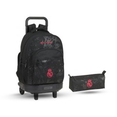 Pack sac à dos Compact avec chariot amovible et trousse pour garçon en Noir