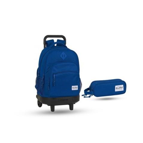 Pack sac à dos Compact avec chariot amovible et trousse pour garçon en Bleu