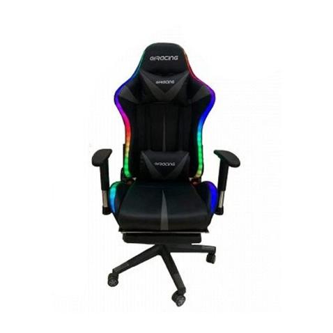 Fauteuil Pilote Gaming RGB avec Repose-pied intégré Gris