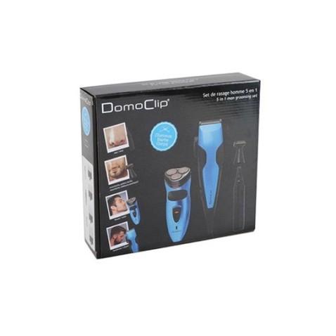 Domoclip DOS128, Set rasage homme 5 en 1 à 3 têtes en acier