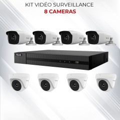 Kit Vidéo Surveillance Hilook à 8 Caméras HD 2MP 4en1 Bullet IR 40m et DVR 