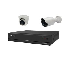 Kit Vidéosurveillance D-Link HD 2 Caméras ColorVu 2MP + DVR, ensemble complet