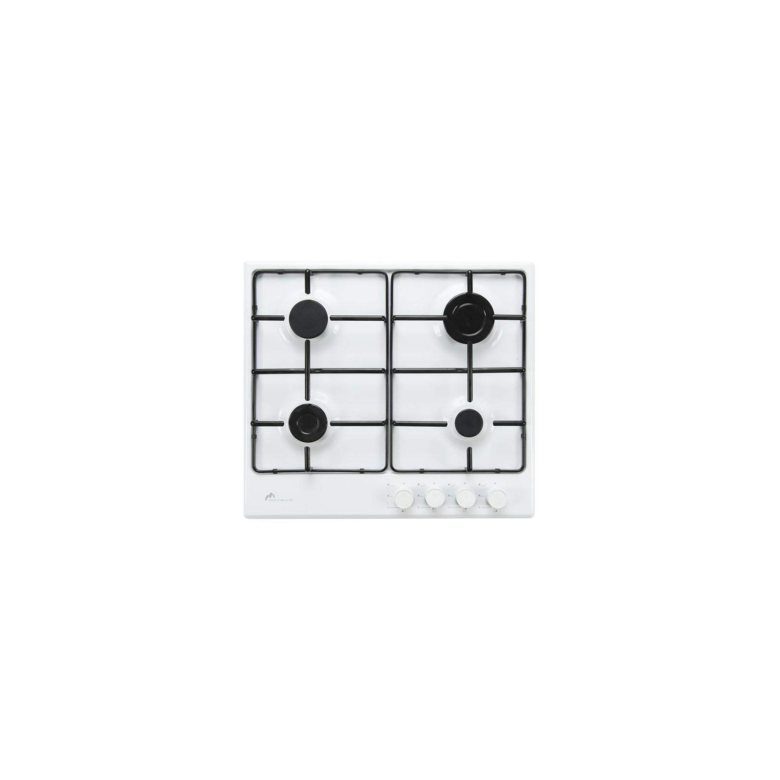 Montblanc PWS60, Plaque de cuisson à Gaz 4 feux en Blanc Montblanc PWS60, Plaque de cuisson à Gaz 4 feux en Blanc