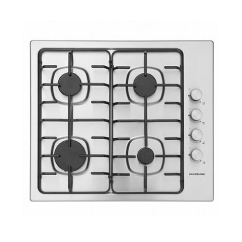 Silverline AS5378X01.FFD, Plaque de cuisson à 4 Feux 60 cm en Inox