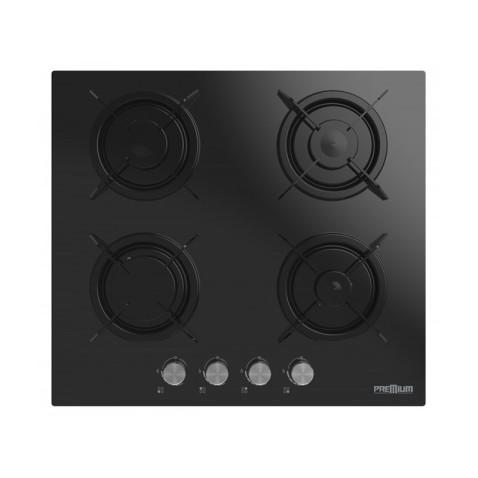 Premium AP1640.BS02, Plaque de cuisson encastrable 4 Feux 60 cm Noir