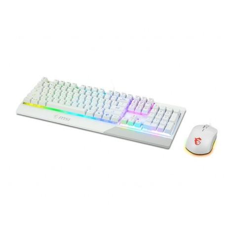 MSI VIGOR GK30 COMBO, Pack Clavier & Souris Filaire RGB Blanc