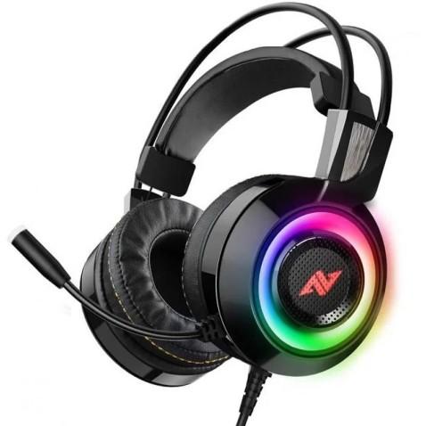 AbkonCore CH60, Casque-micro pour gamer 7.1 avec microphone RGB en Noir