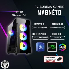 PC de bureau Gamer Magneto, I5-10400F Ram 8 Go 512 SSD NVME  GTX 1660 TI 6GB