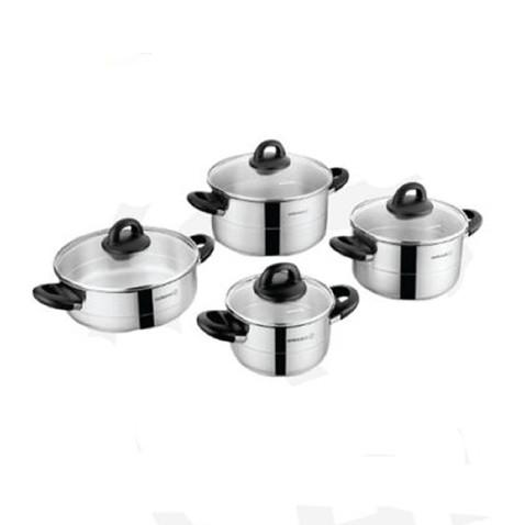 Set de 8 Pièces Korkmaz Hera Lavender en inox et touches de noir (A1087-3) 