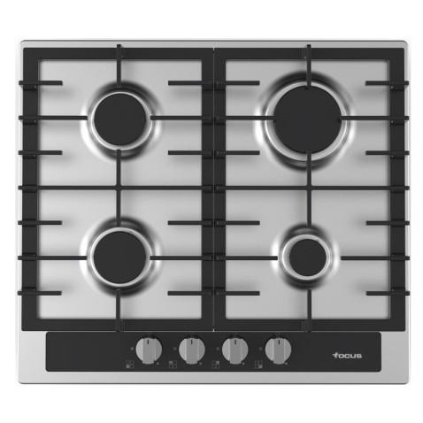 Focus F402X, Plaque de cuisson à Gaz de 60 cm à Grilles en fontes INOX