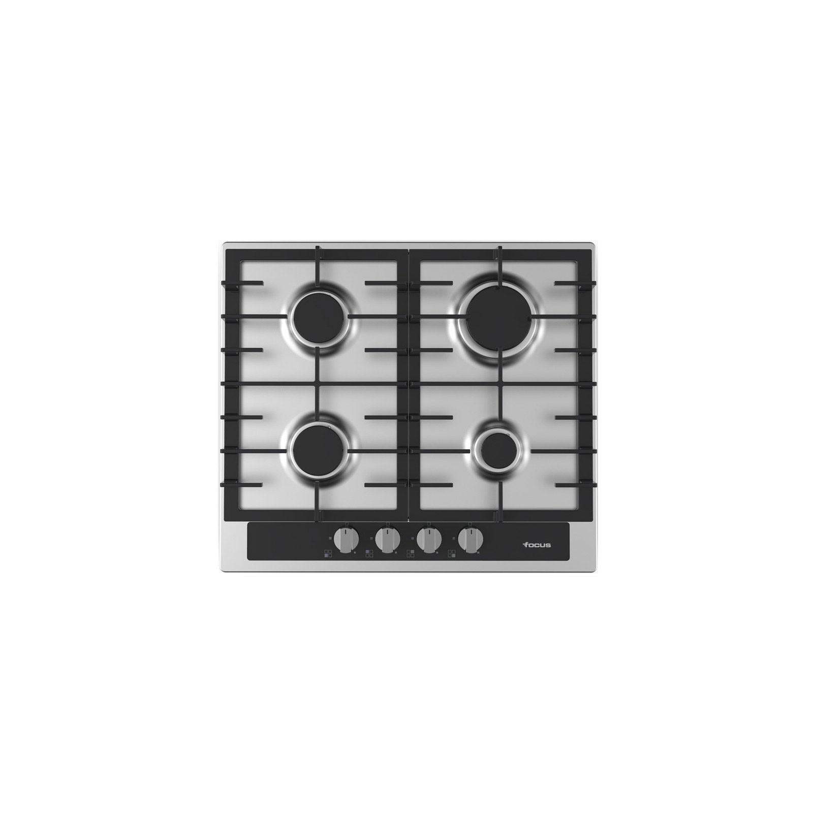 Focus F402X, Plaque de cuisson à Gaz de 60 cm à Grilles en fontes INOX Focus F402X, Plaque de cuisson à Gaz de 60 cm à Grilles en fontes INOX