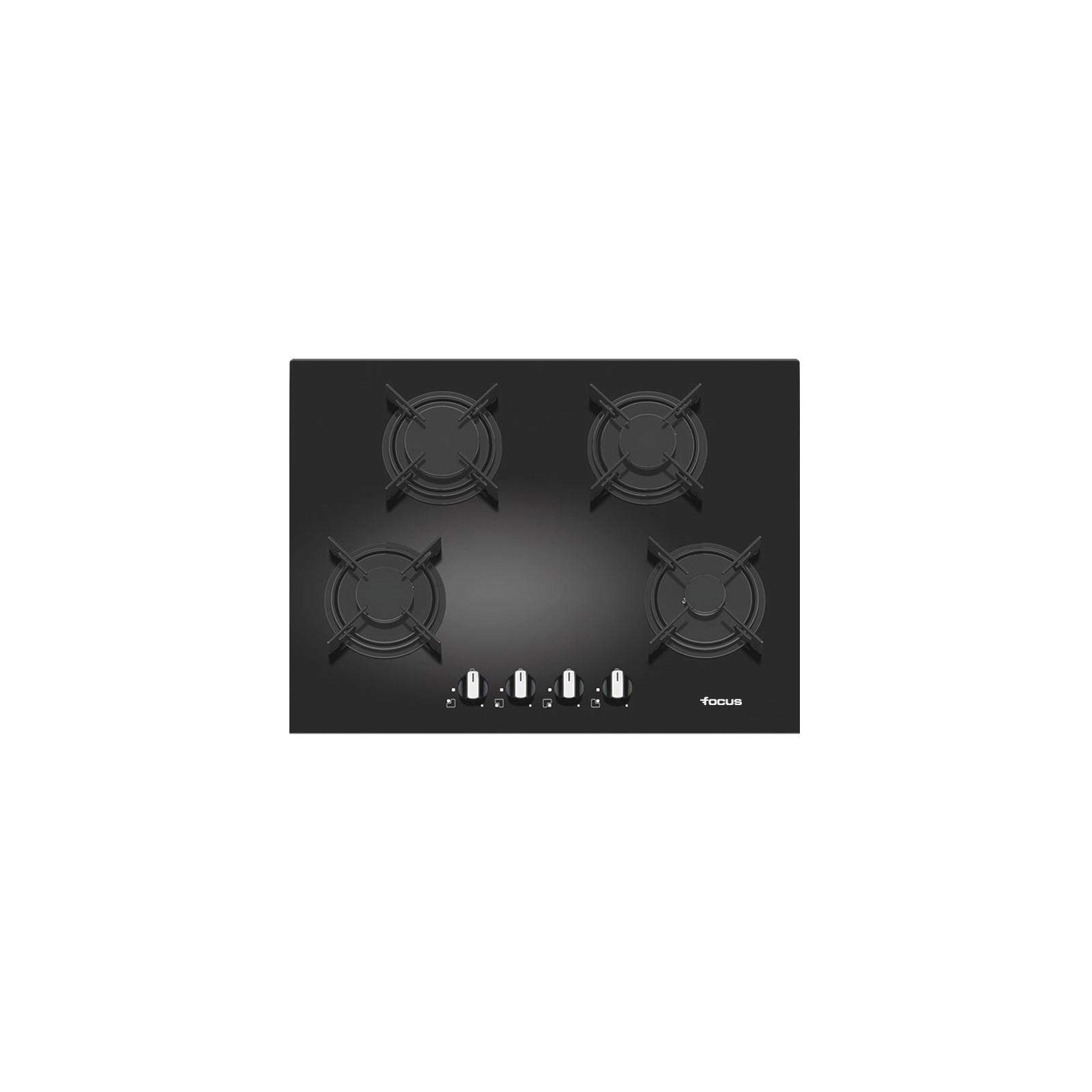 Focus F410B, Plaque de cuisson à Gaz de 70 cm 4 feux Vitro en Noir Focus F410B, Plaque de cuisson à Gaz de 70 cm 4 feux Vitro en Noir