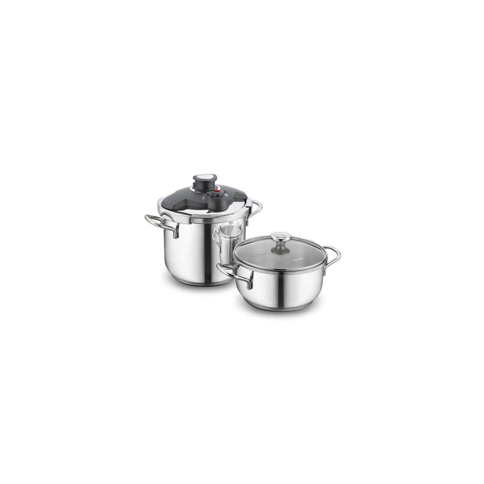 Set Korkmaz ALİA Pressure Cooker, Cocotte 7Litres + Faitout 3Litres en Inox Set Korkmaz ALİA Pressure Cooker, Cocotte 7Litres + Faitout 3Litres en Inox
