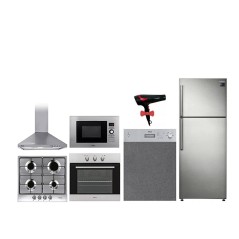 Pack Mariage Complet Four, Plaque, Hotte, Micro ondes, Lave vaisselle et Réfrigérateur 