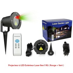 Projecteur à LED Extérieur Laser 8en1 RG ( Rouge + Vert )