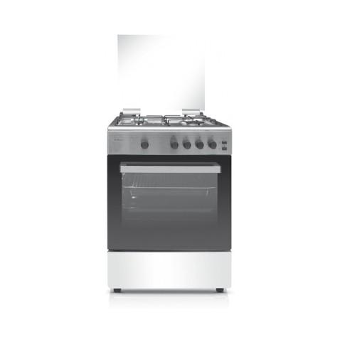 Sotacer SF607XIV, Cuisinière à Gaz 4 feux 60 cm avec couvercle en Inox