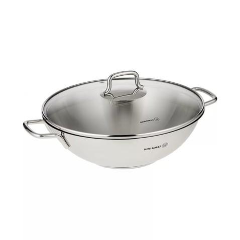 Poêle Wok Korkmaz avec Couvercle Perla 28 x 8,5 cm Inox (A1519)