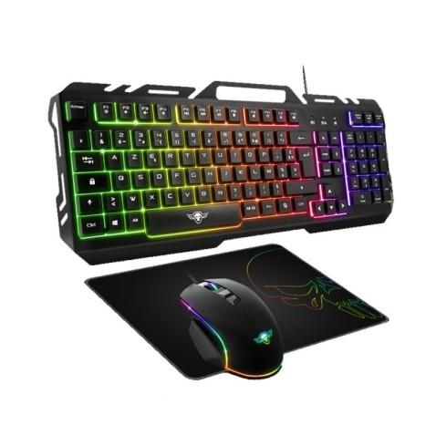 Ensemble Gaming Spirit Of Gamer Clavier + Souris + Tapis en Noir (CLS-PMK5)